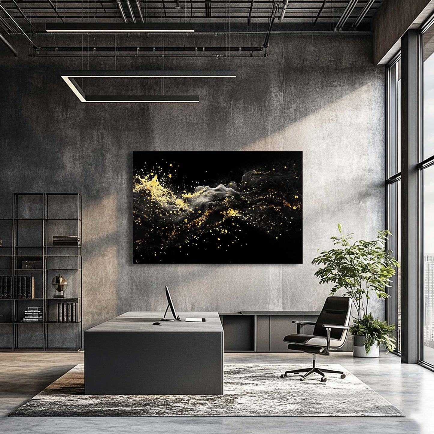 Golden Dust Wave Prints – styled in a furnished interior