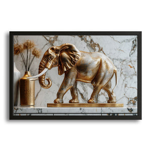 Golden Elephant Art Statue