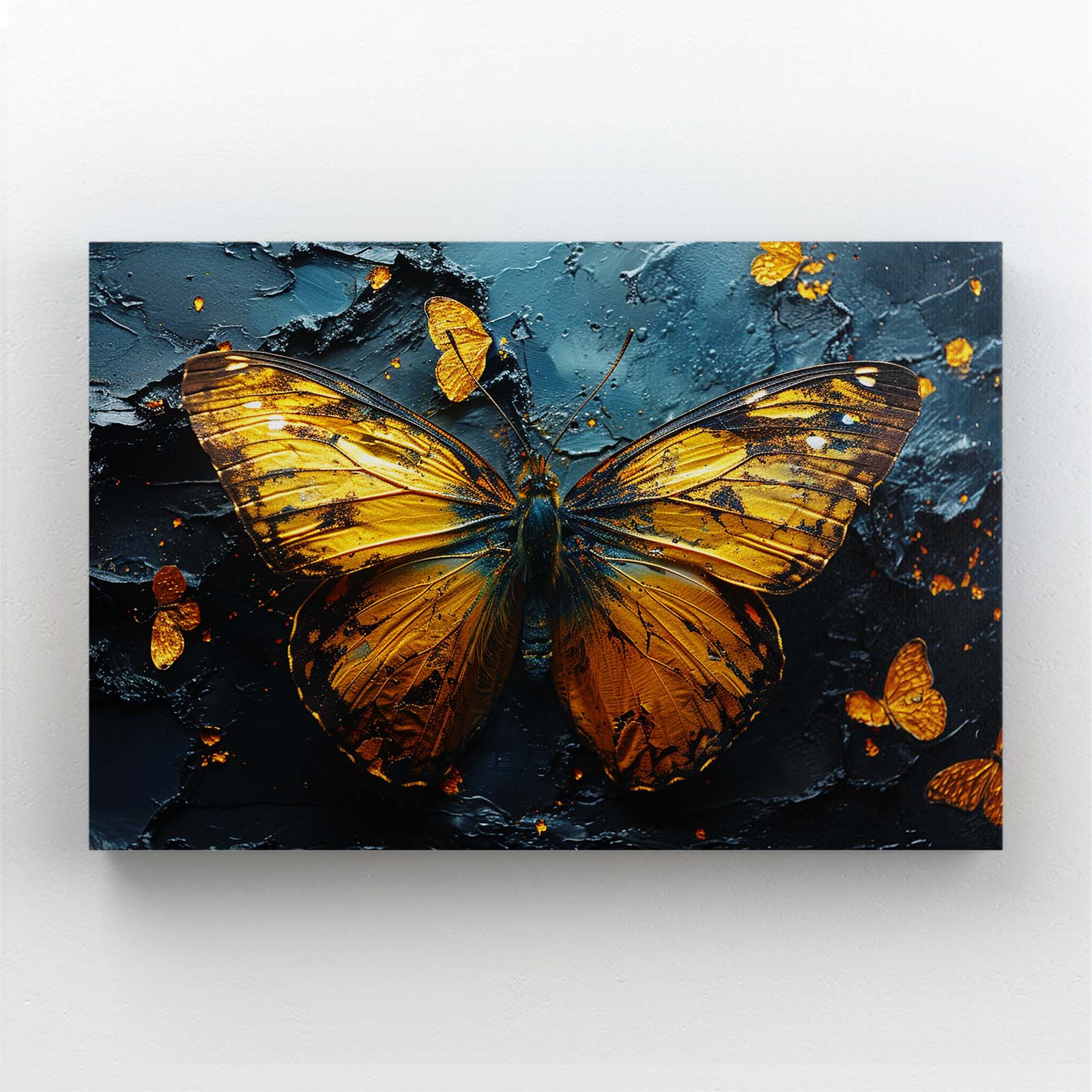 Golden Ember Butterfly Wall Art