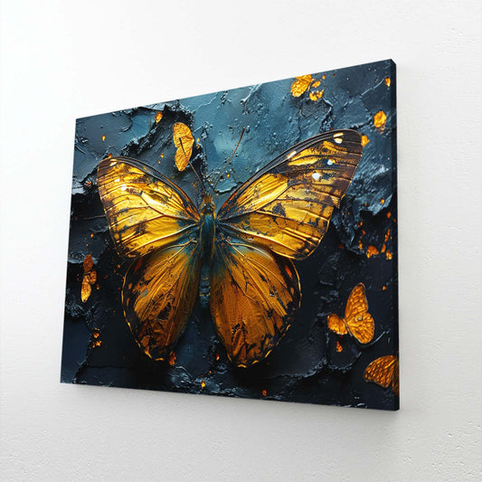 Golden Ember Butterfly Wall Art