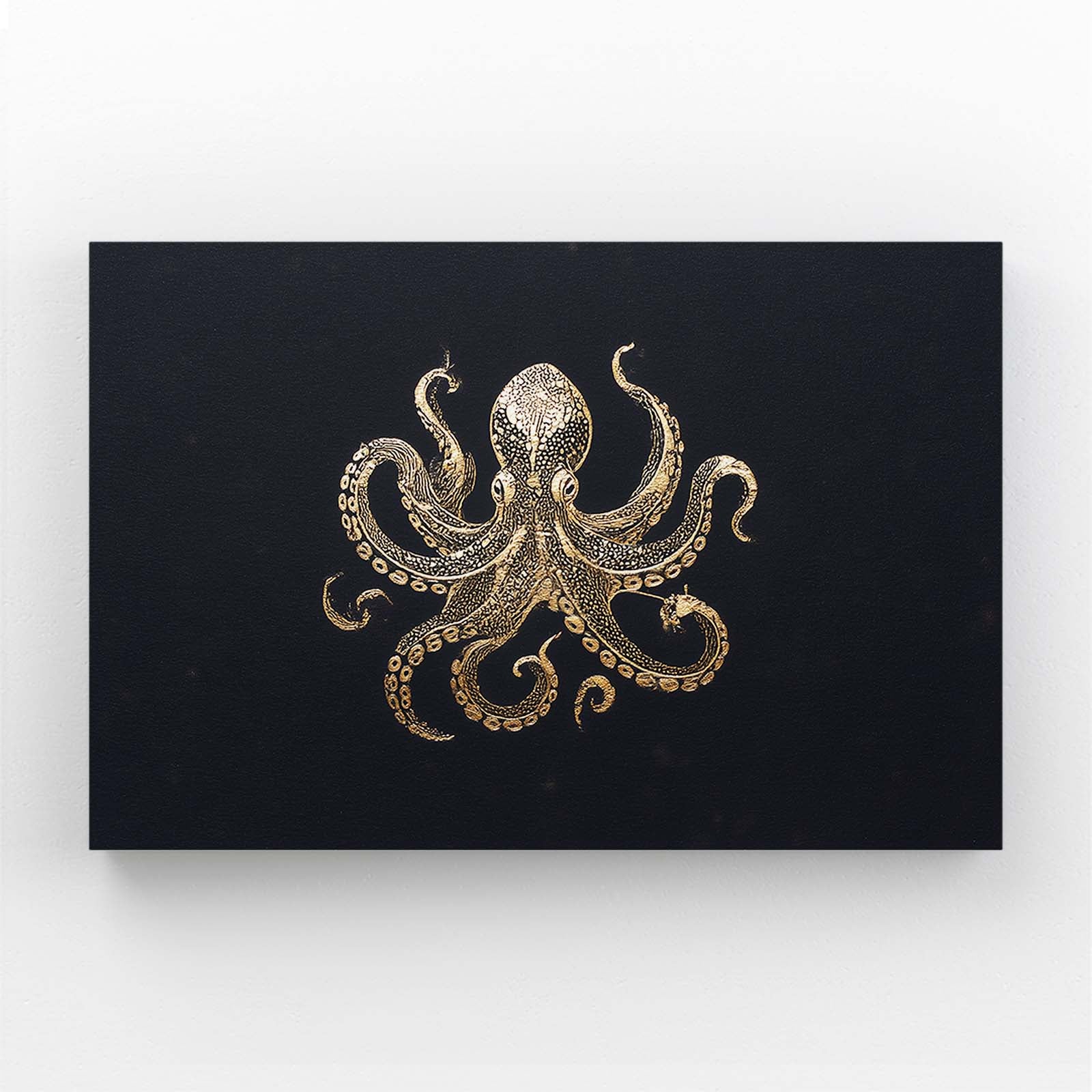 Golden Emblem Octopus Wall Art – golden emblem octopus canvas print