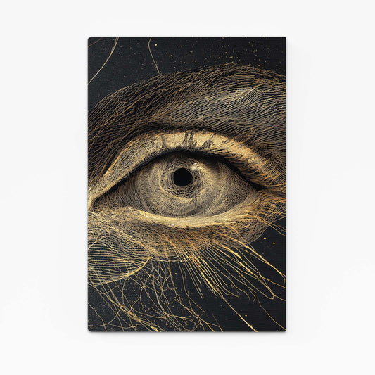 Golden Eye Study Wall Art – golden eye study gold canvas print