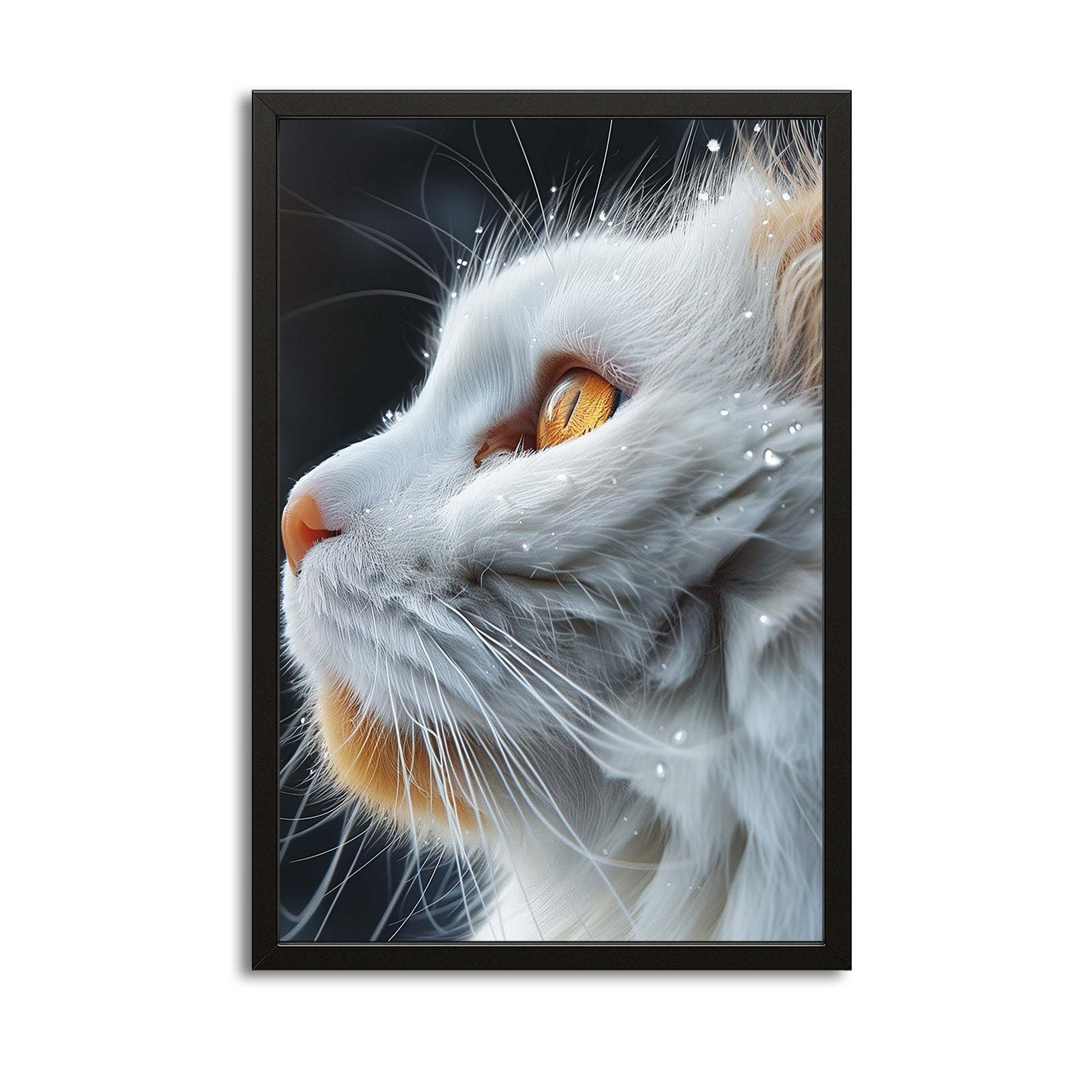 Golden Eyes Cat Wall Art – canvas print on white background