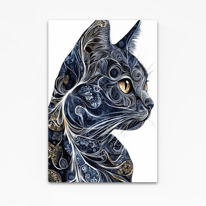 Golden Eyes Ornamental Cat Art