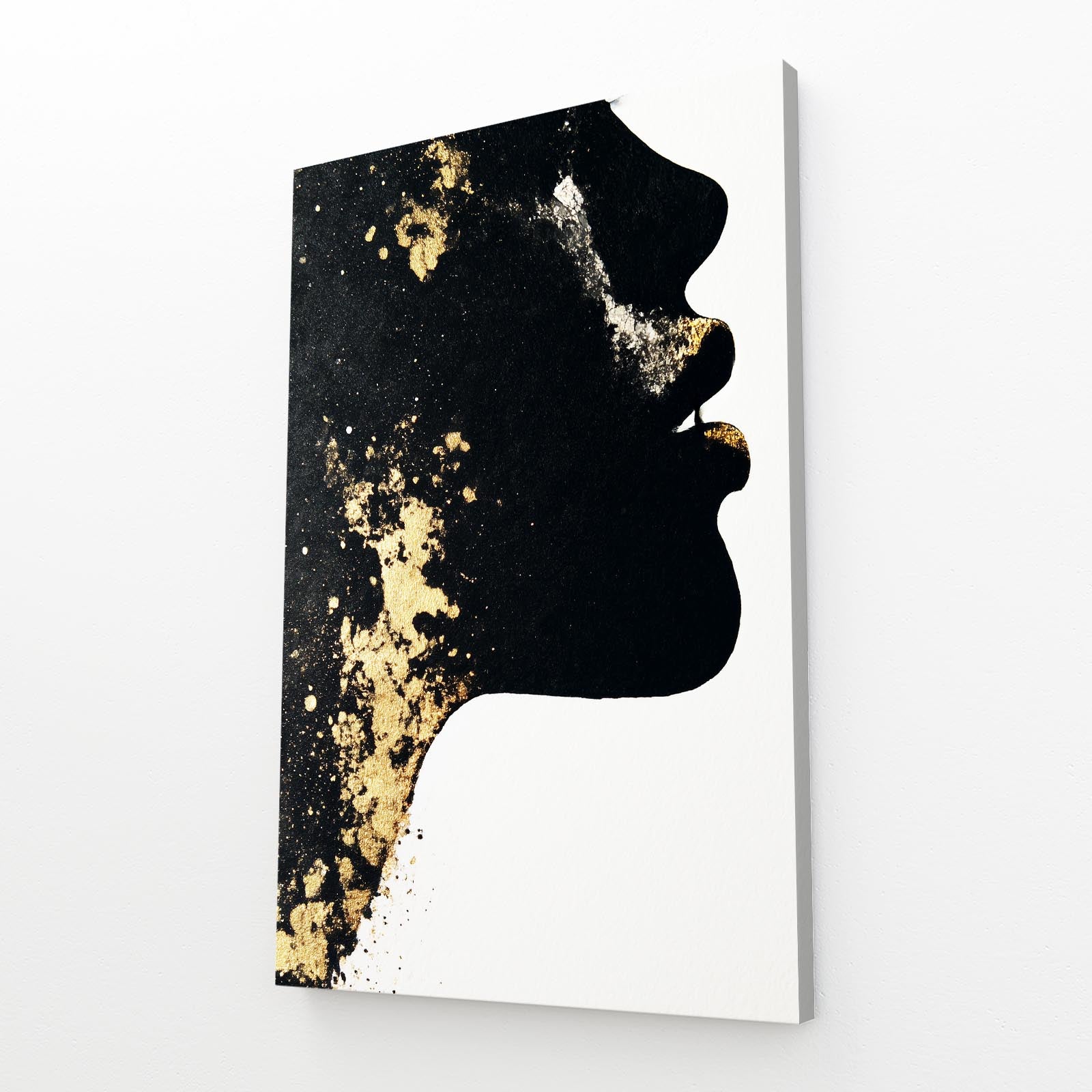 Golden Face Profile Canvas Art – canvas print on white background