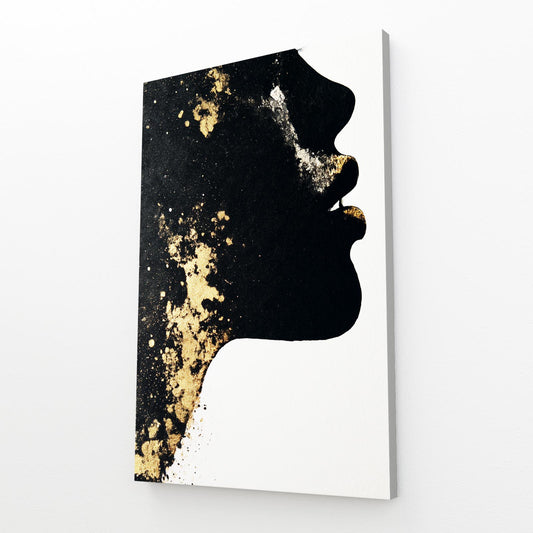 Golden Face Profile Canvas Art – canvas print on white background