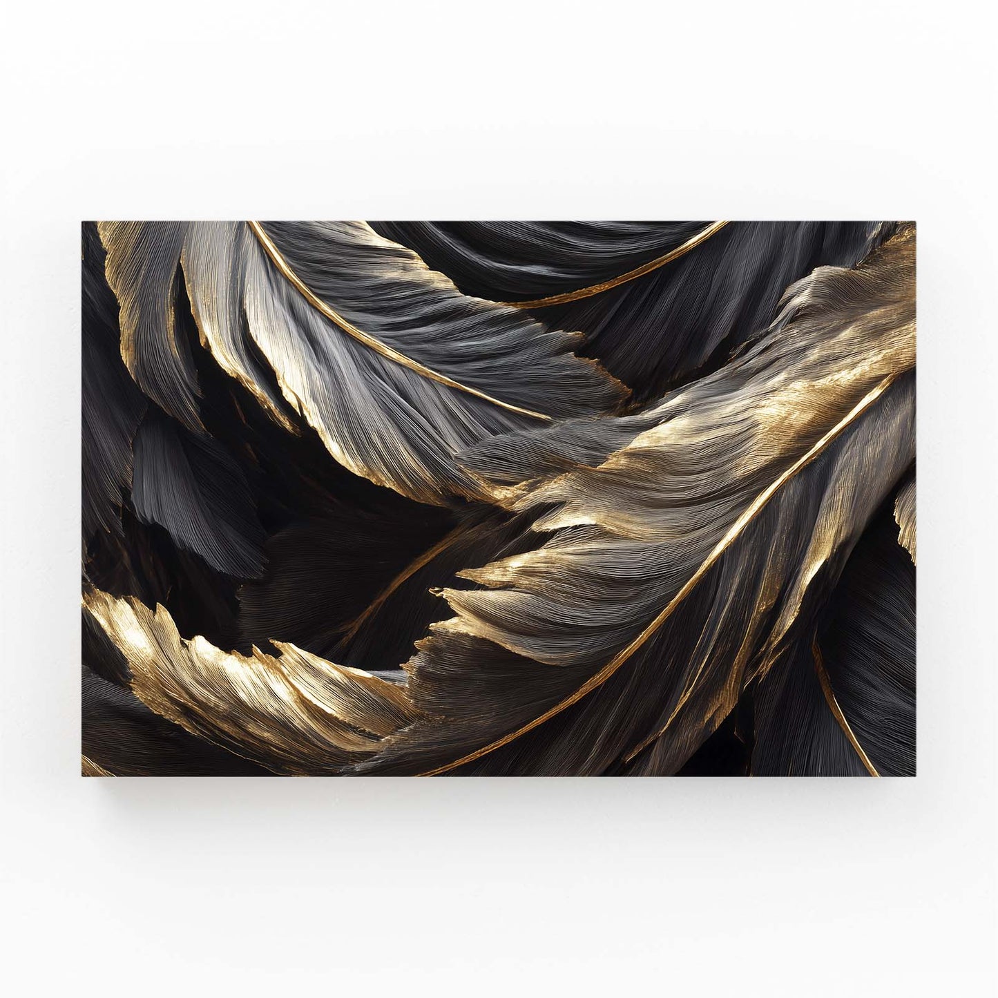 Golden Feathers Canvas Art – golden feathers gold canvas print