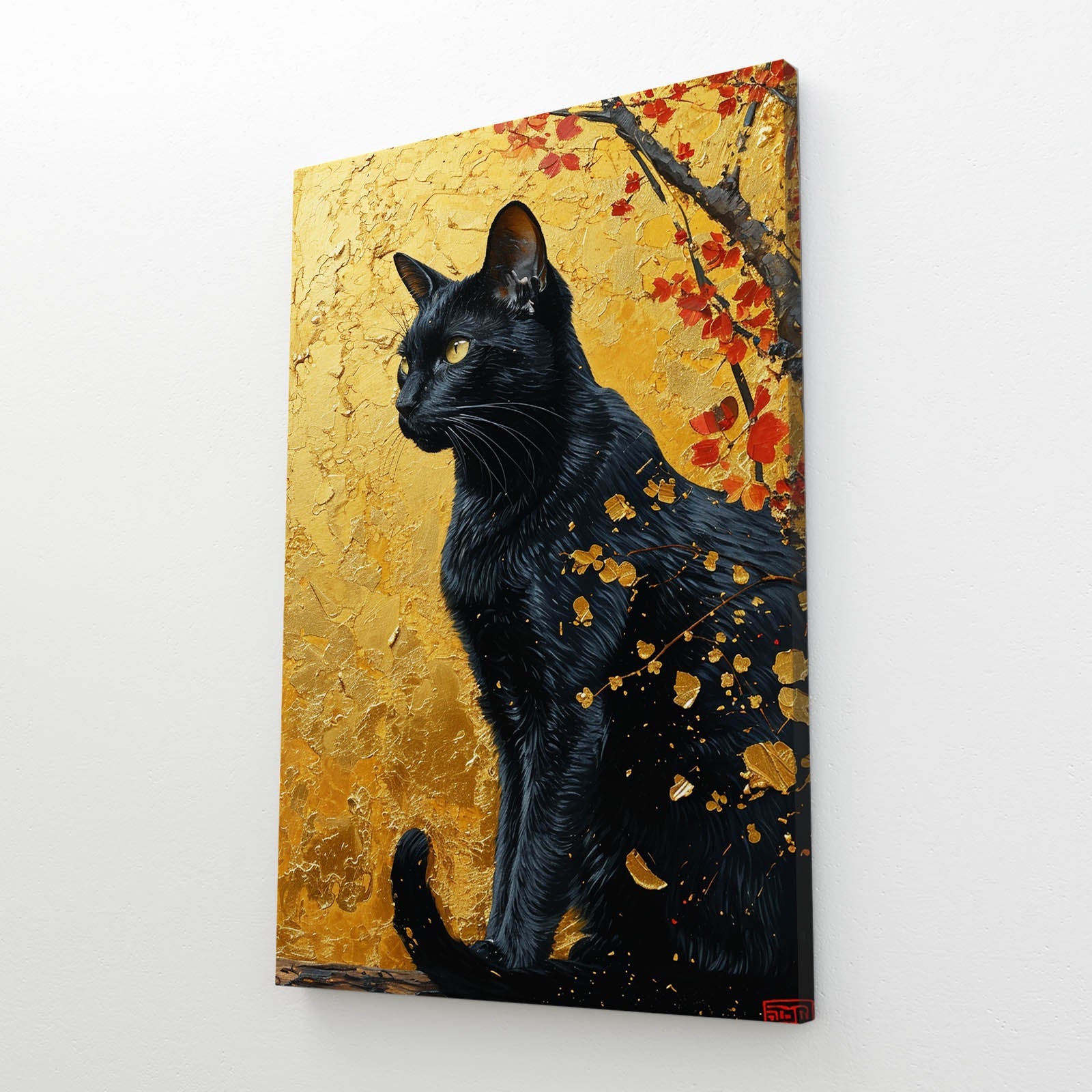 Golden Gaze Cat Wall Art
