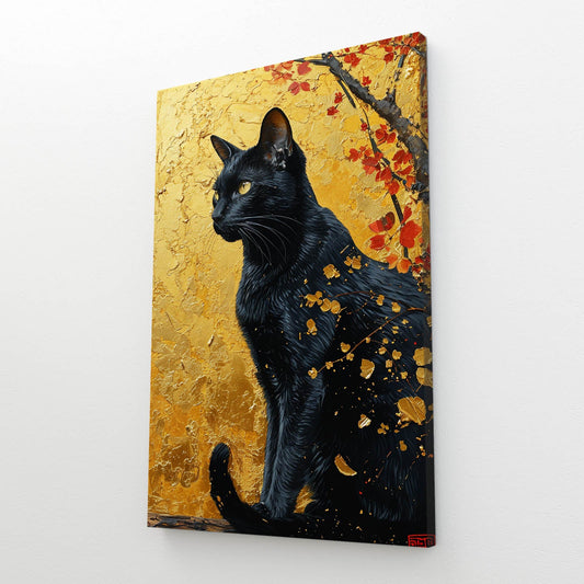 Golden Gaze Cat Wall Art