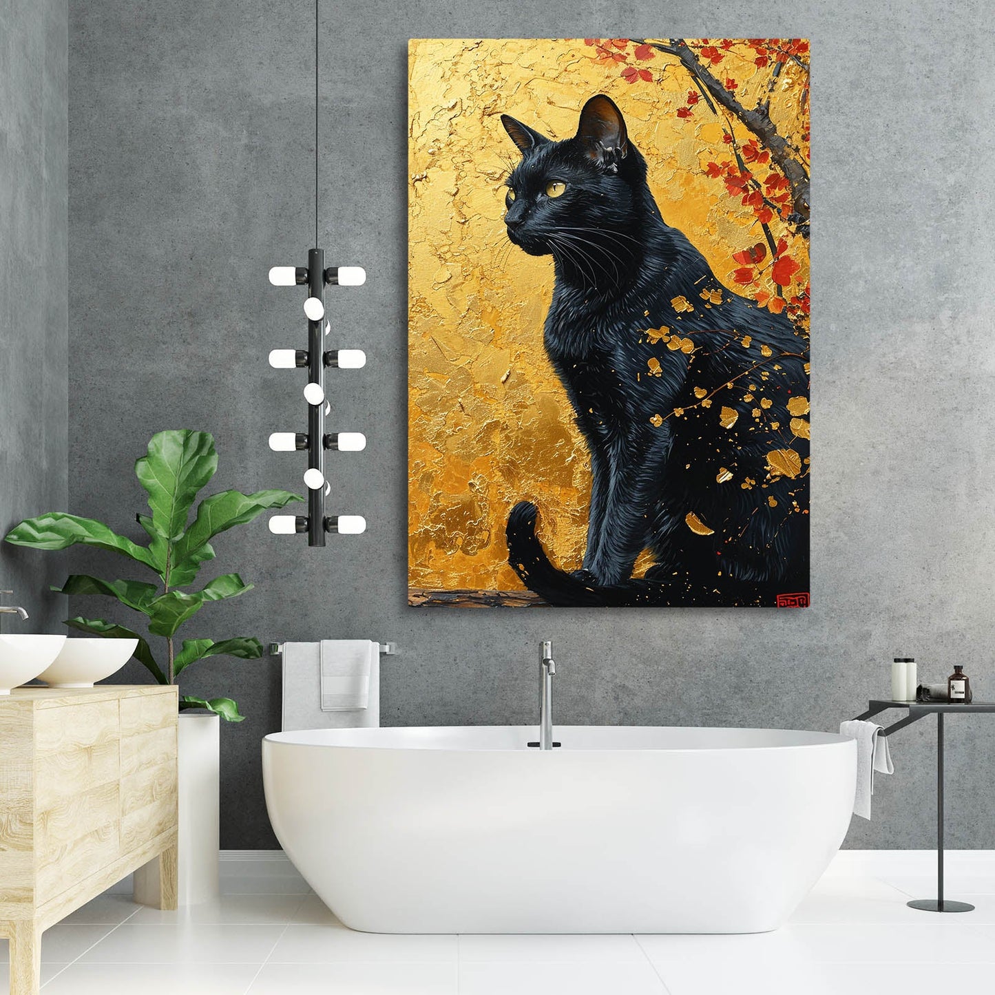 Golden Gaze Cat Wall Art