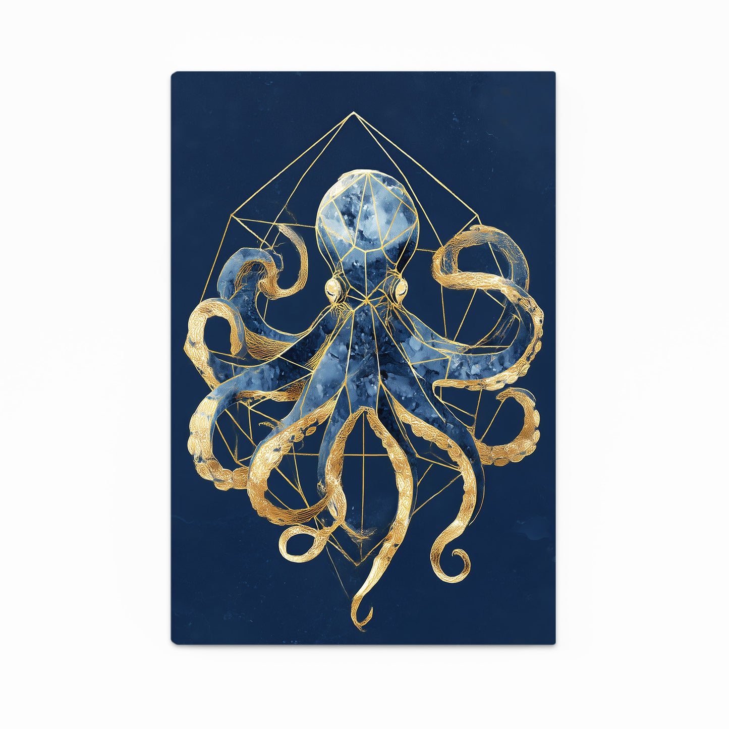 Golden Geometry Octopus Wall Art – golden geometry octopus canvas print
