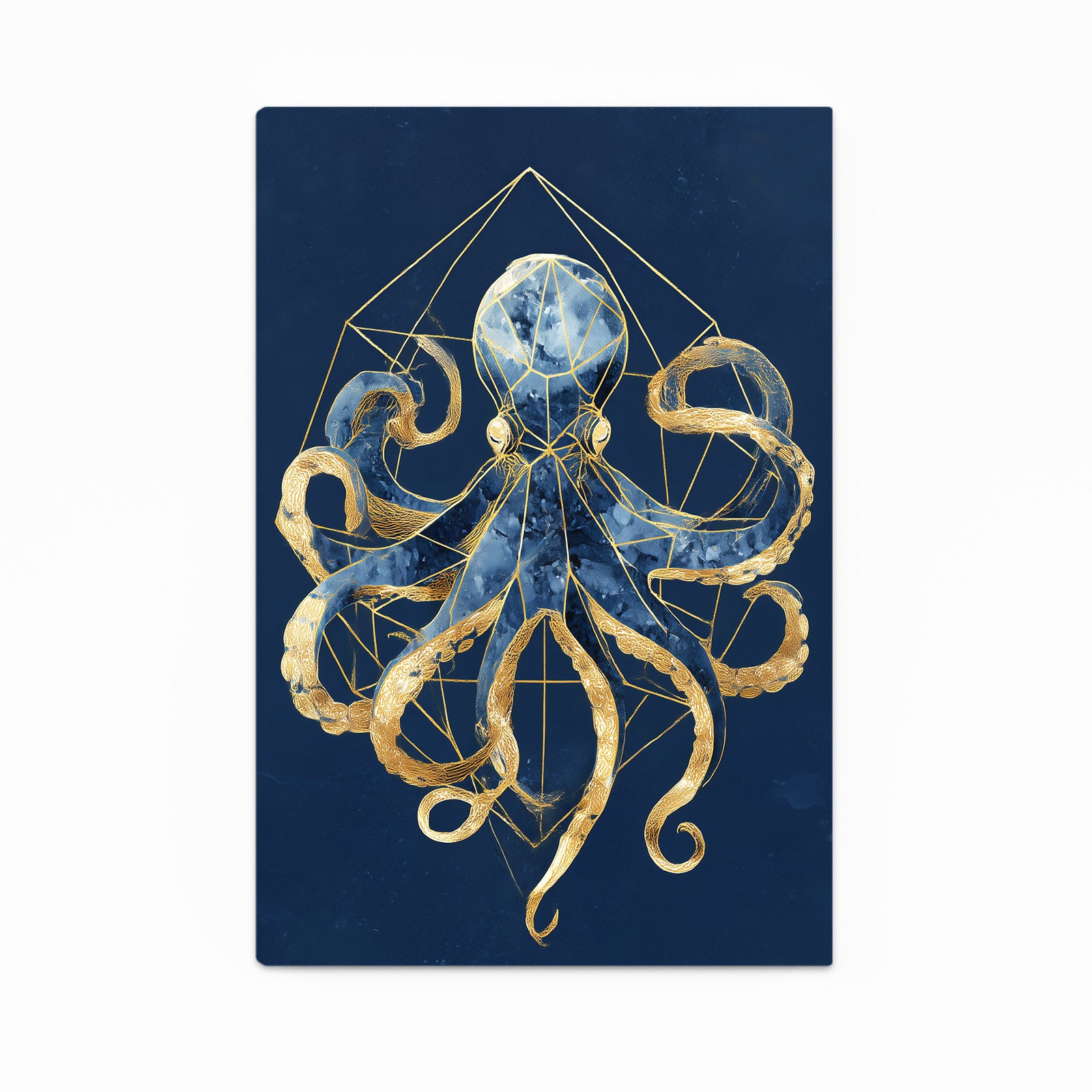 Golden Geometry Octopus Wall Art – golden geometry octopus canvas print