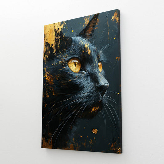 Golden Glare Cat Wall Art