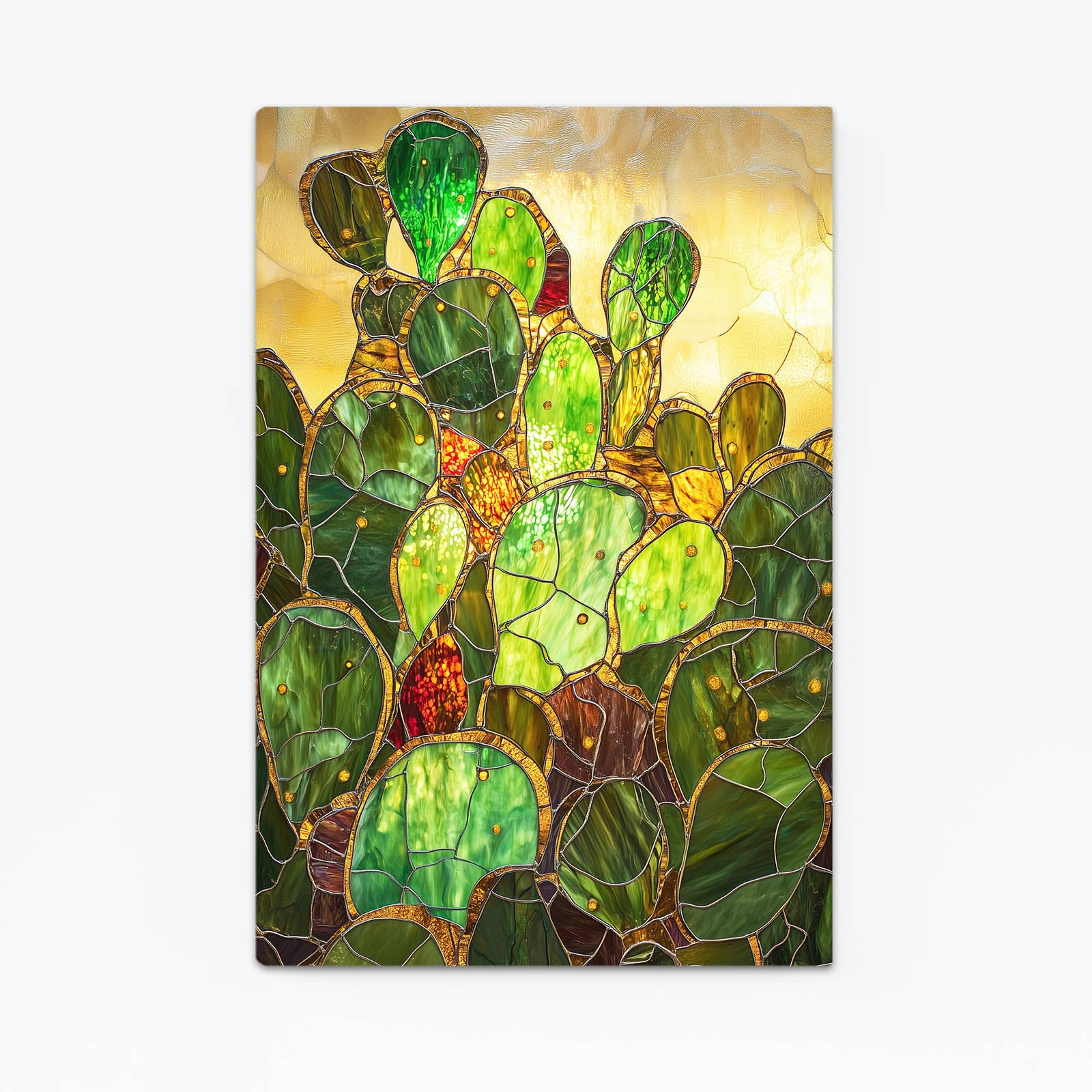 Golden Glass Paddles Cactus Art – golden glass paddles cactus canvas print