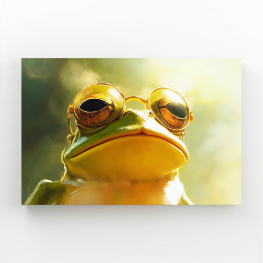 Golden Goggle Frog Art – golden goggle frog frog canvas print