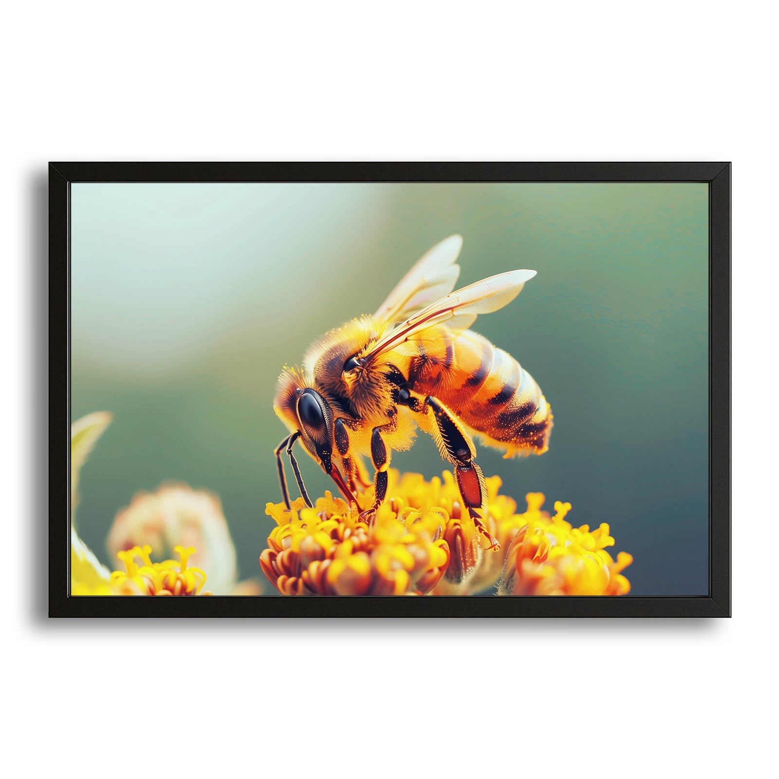 Golden Harvest Bee Art – canvas print on white background