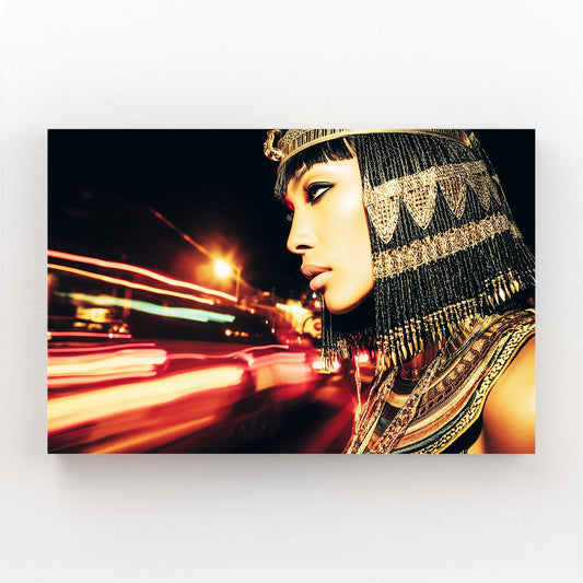 Golden Headdress City Lights Egyptian Wall Art – golden headdress city lights egyptian canvas print