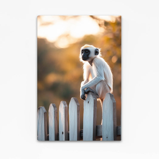 Golden Hour Fence Monkey Canvas – golden hour fence monkey canvas print