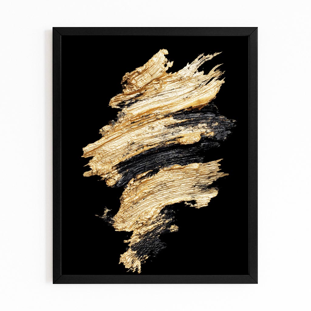 Golden Impasto Burst Prints – with Premium Black frame on white background