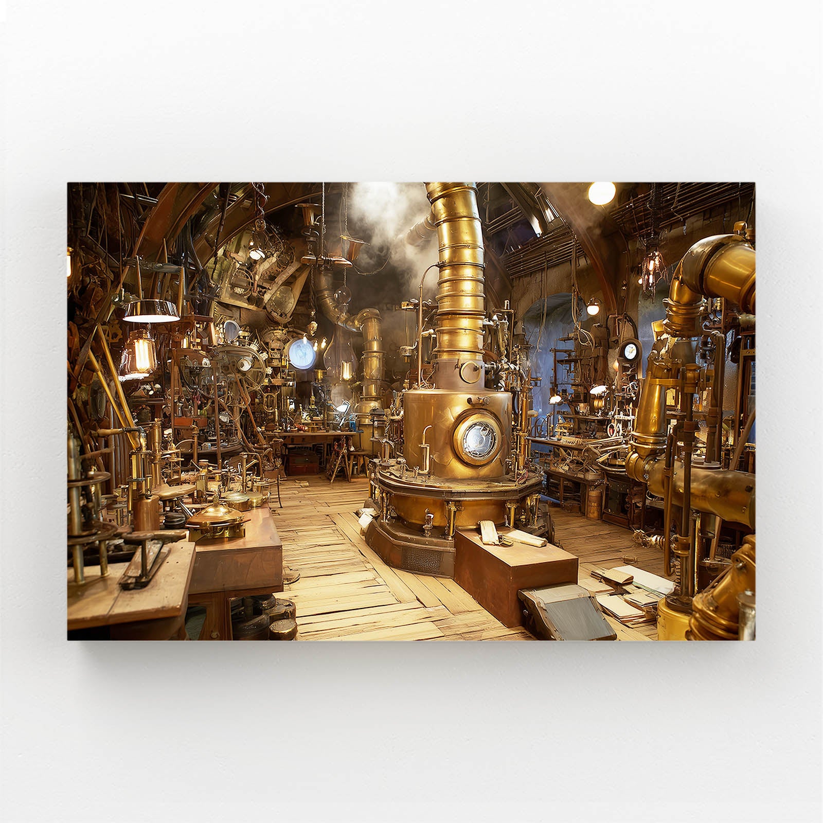 Golden Inventor Workshop Steampunk Wall Decor – golden inventor workshop steampunk canvas print