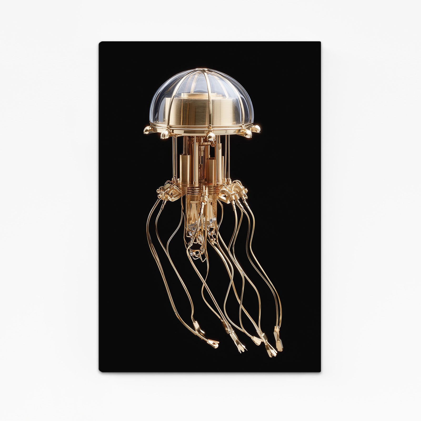 Golden Jellyfish Lamp Steampunk Art – golden jellyfish lamp steampunk canvas print