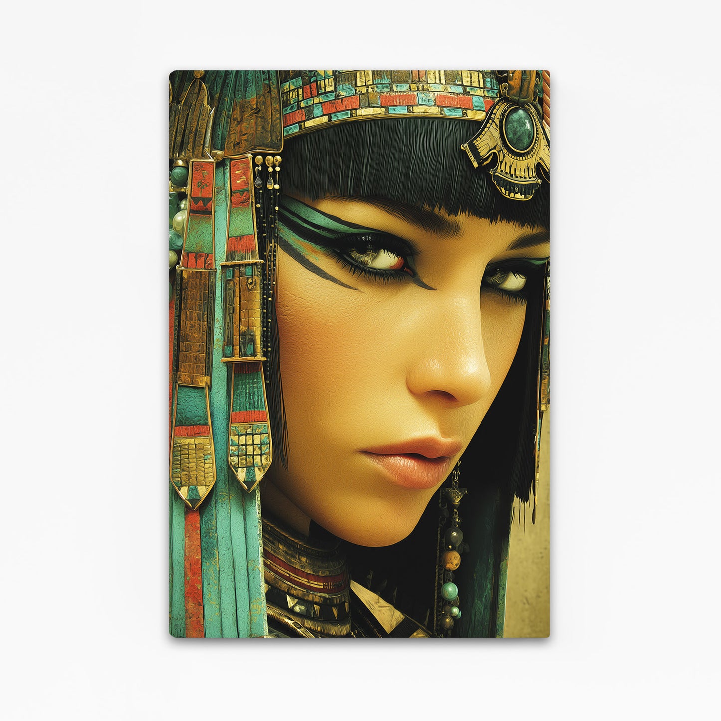 Golden Jewelry Portrait Egyptian Wall Art – golden jewelry portrait egyptian canvas print