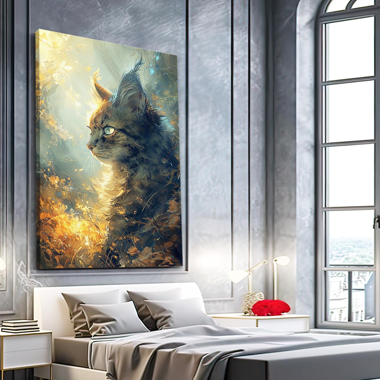 Golden Light Cat Art