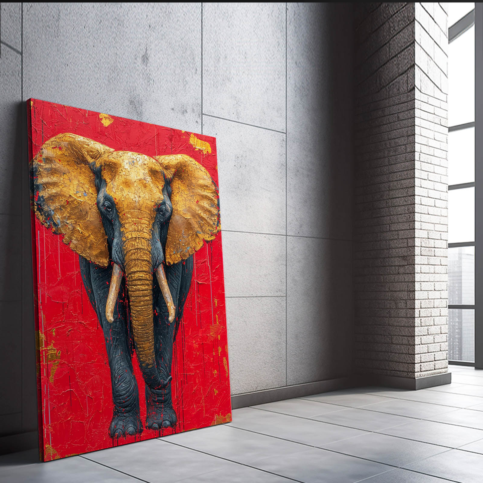 Golden Majesty Elephant Art