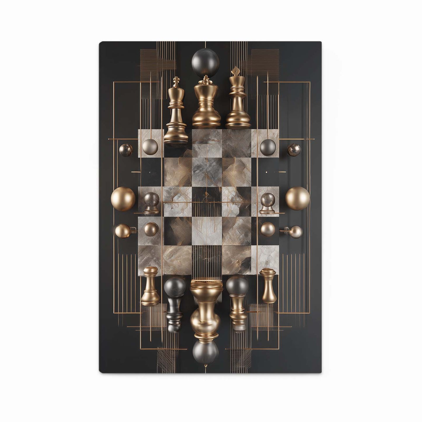 Golden Marble Board Chess Canvas Art – golden marble board chess canvas print
