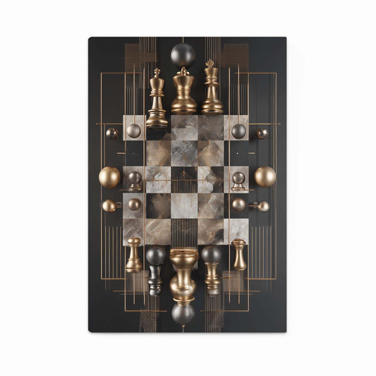 Golden Marble Board Chess Canvas Art – golden marble board chess canvas print