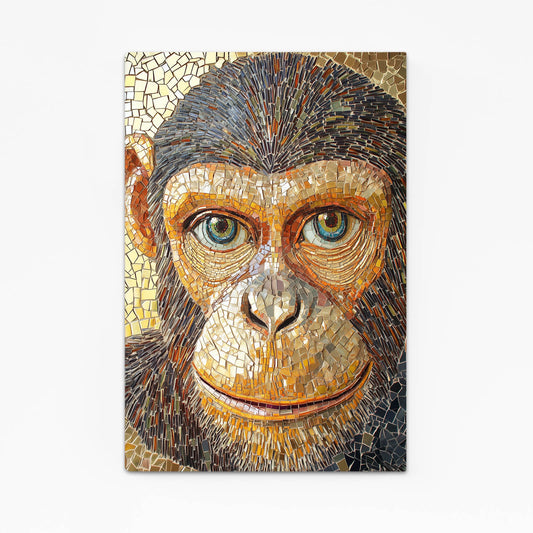Golden Mosaic Tiles Monkey Wall Art – golden mosaic tiles monkey canvas print