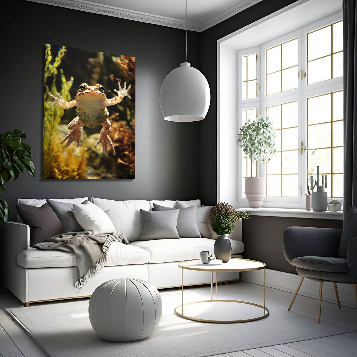 Golden Pond Climber Frog Wall Decor – styled in a furnished interior