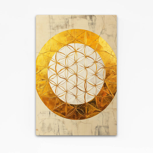 Golden Ring Bloom Flower Of Life Art – golden ring bloom flower of life canvas print