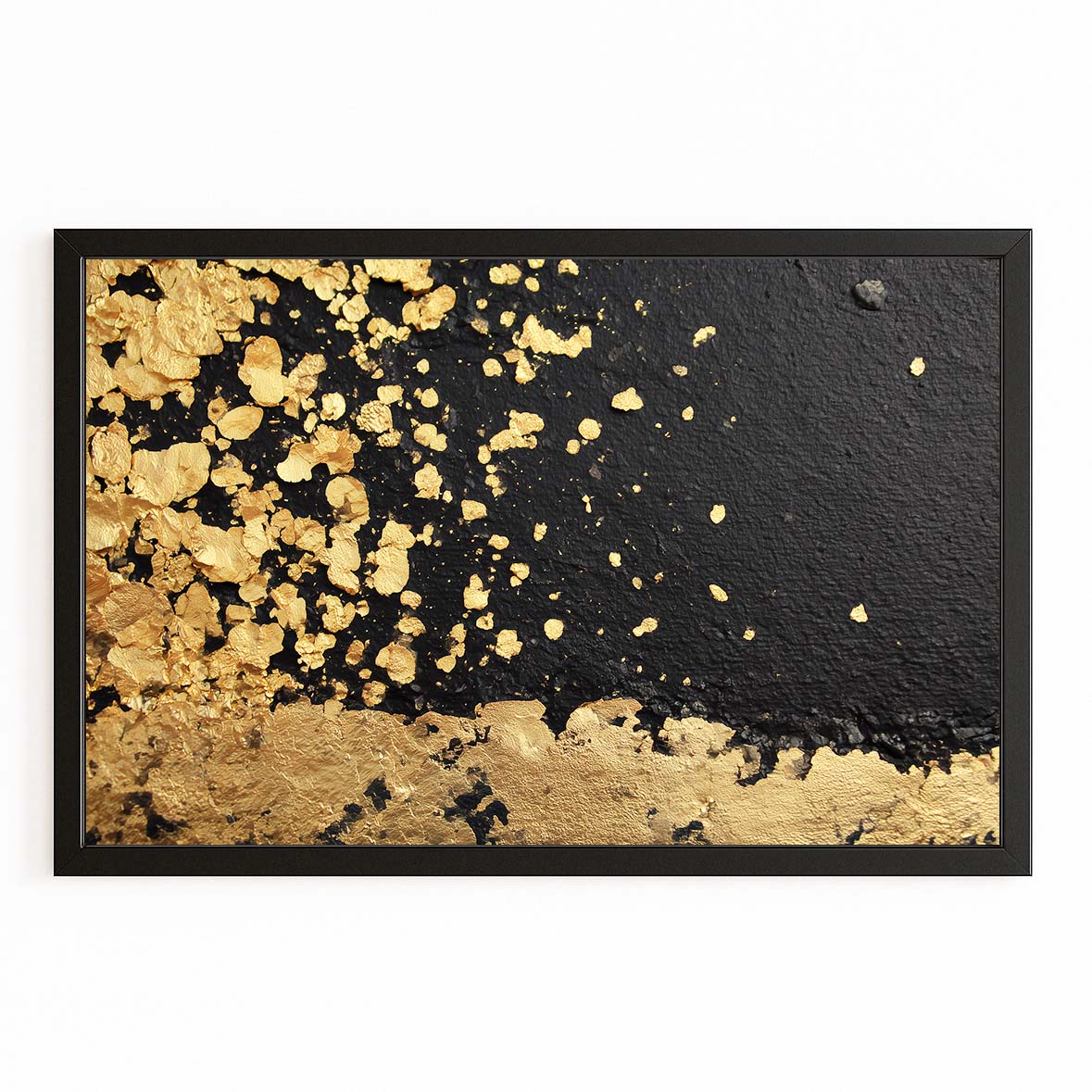 Golden Sand Drift Wall Art – with Premium Black frame on white background