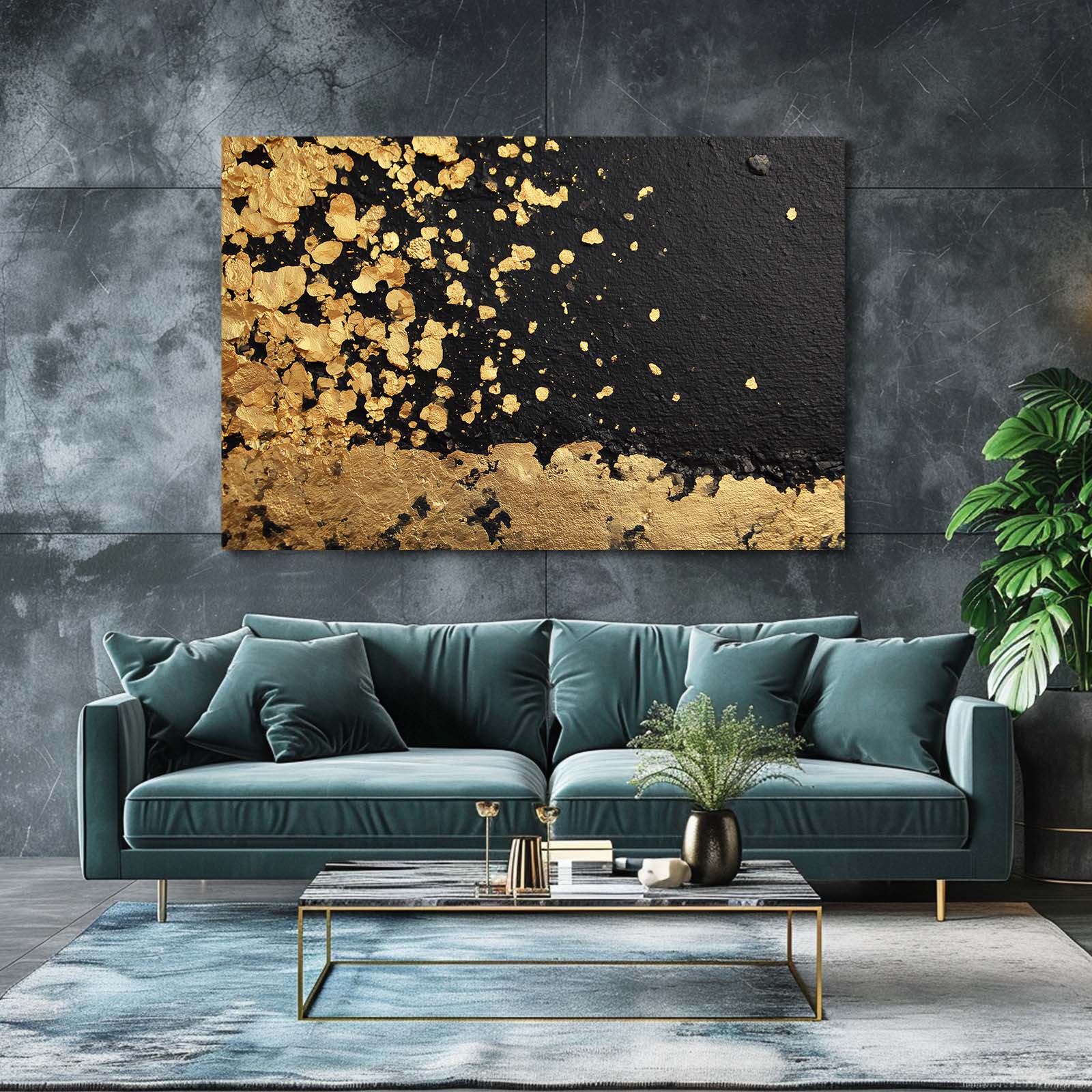 Golden Sand Drift Wall Art – styled in a furnished interior