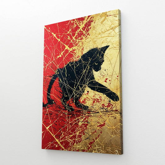 Golden Splash Cat Art