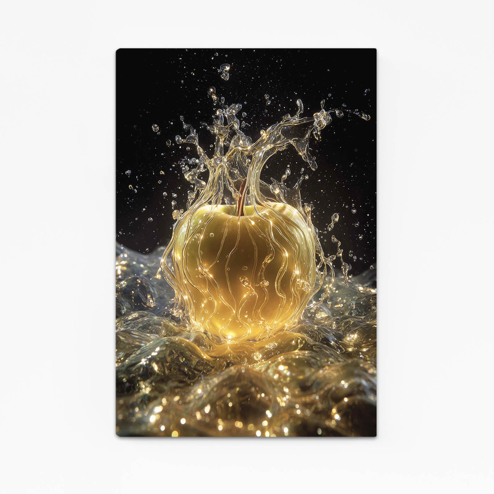 Golden Splash Sparkle Apple Canvas Art – golden splash sparkle apple canvas print