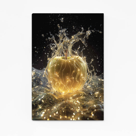Golden Splash Sparkle Apple Canvas Art – golden splash sparkle apple canvas print
