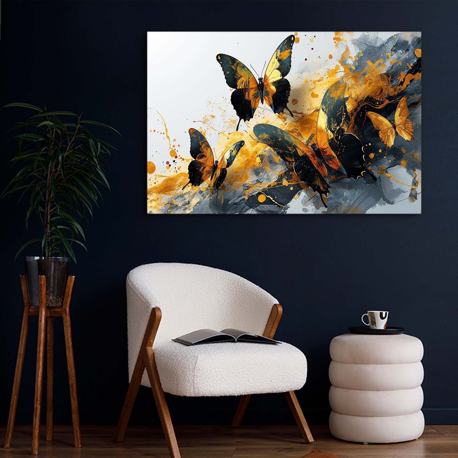 Golden Storm Butterfly Wall Art