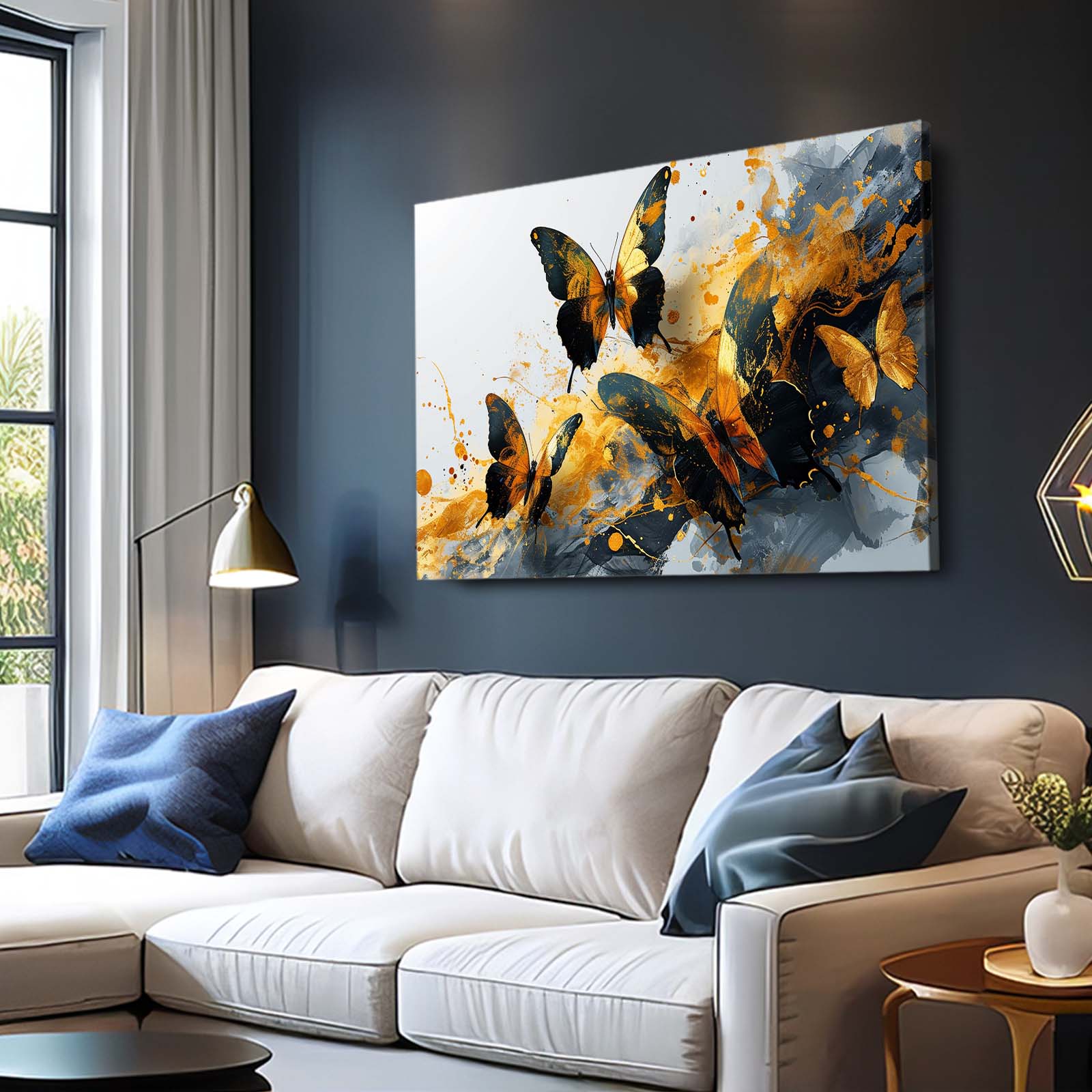 Golden Storm Butterfly Wall Art