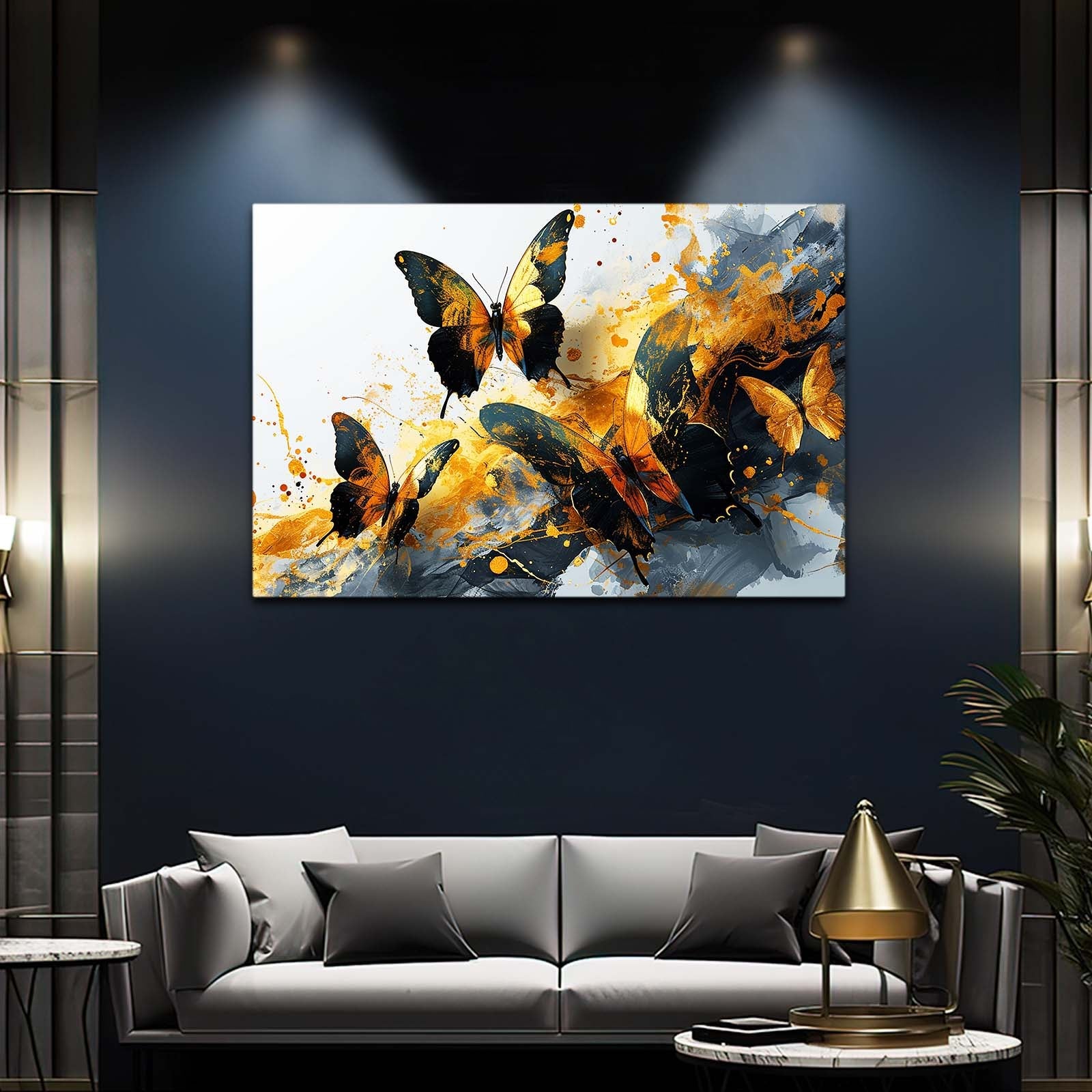 Golden Storm Butterfly Wall Art
