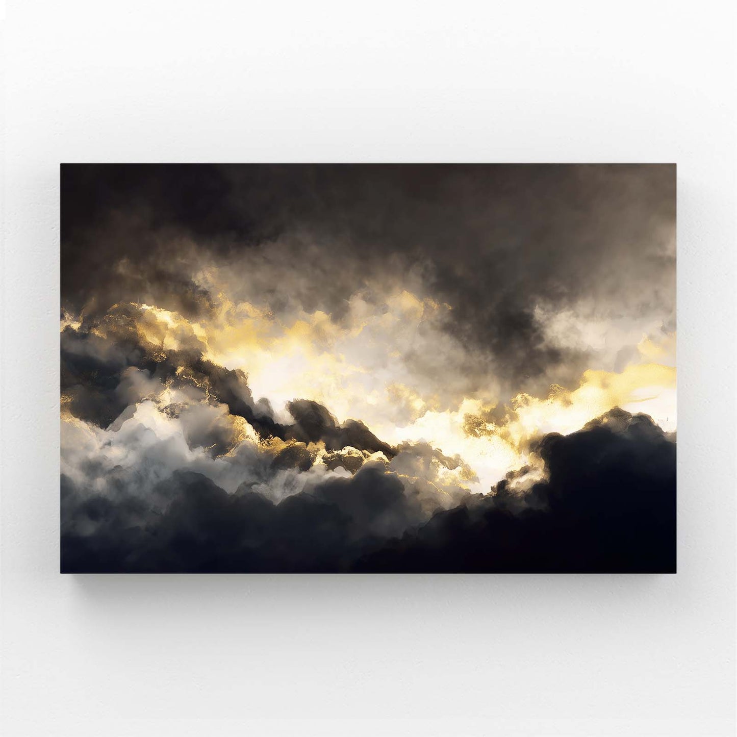Golden Storm Clouds Canvas Art – golden storm clouds gold canvas print