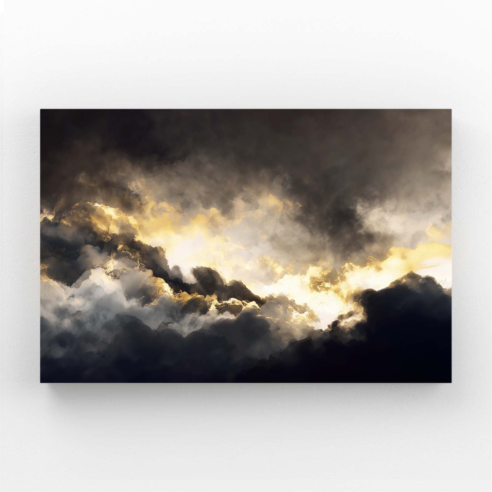 Golden Storm Clouds Canvas Art – golden storm clouds gold canvas print