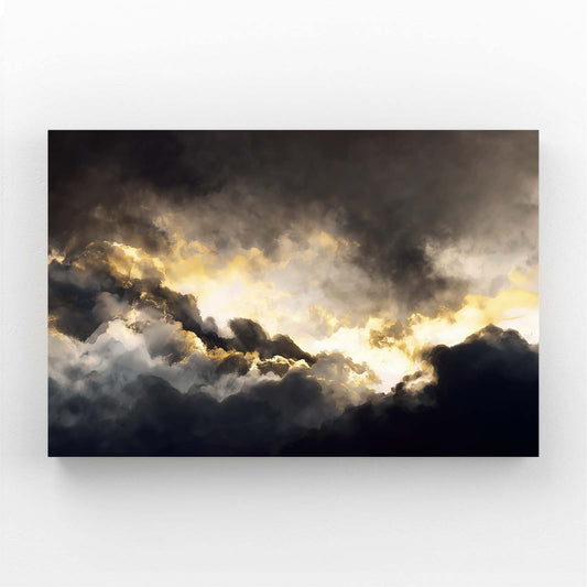 Golden Storm Clouds Canvas Art – golden storm clouds gold canvas print