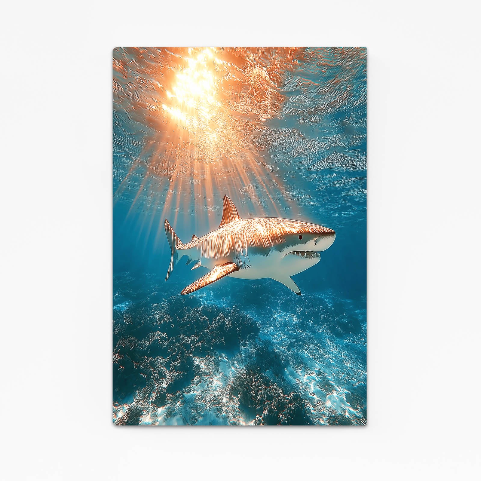 Golden Sun Rays Shark Canvas – golden sun rays shark canvas print