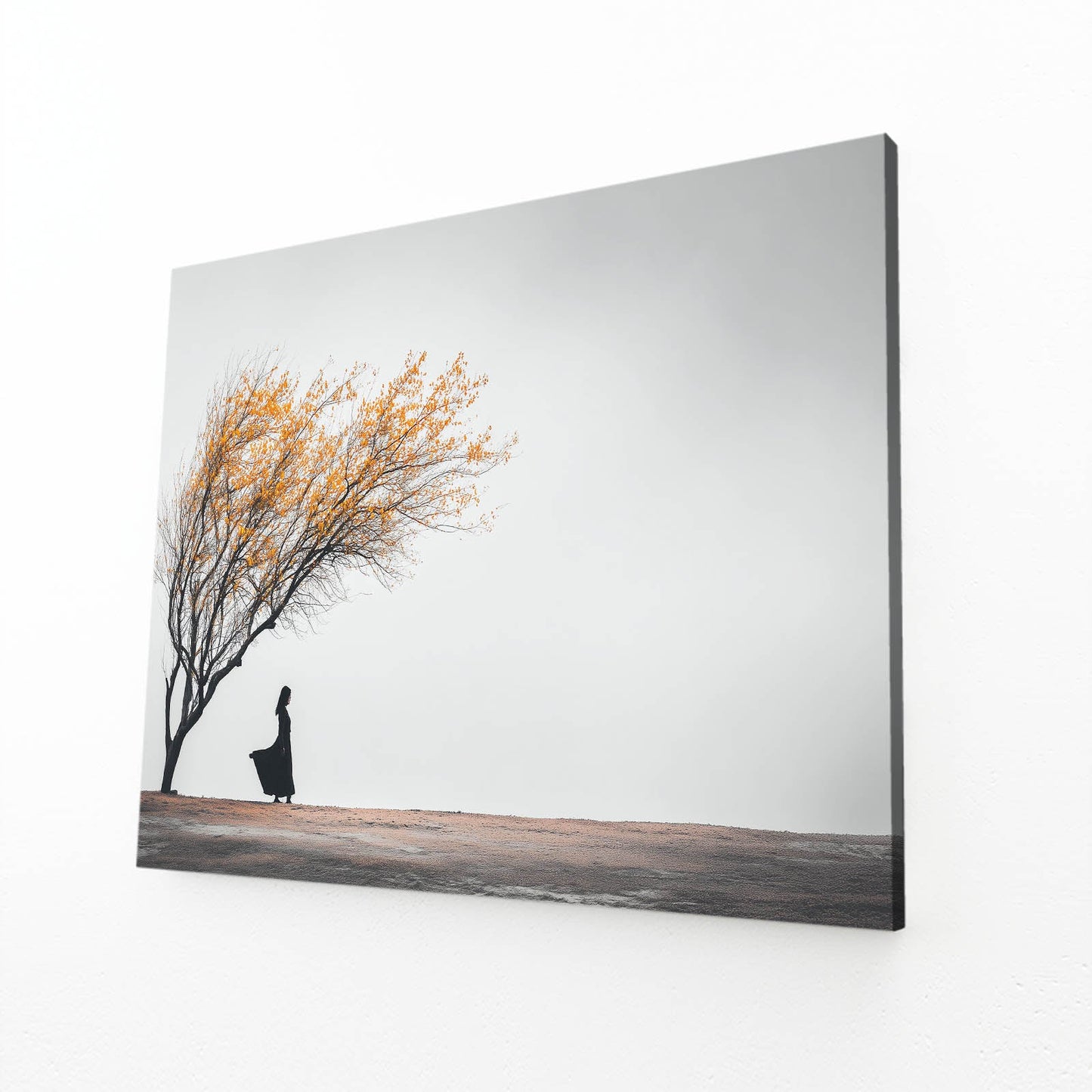 Golden Tree Nature Photography – angled canvas view on white background