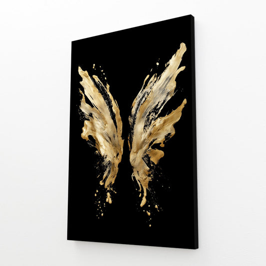 Golden Wing Splash Canvas – angled canvas view on white background