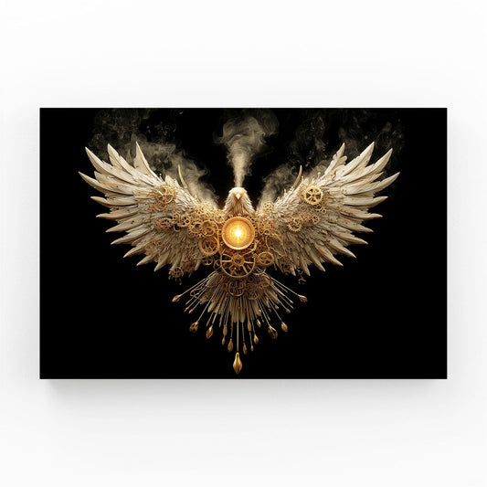 Golden Winged Heart Steampunk Art – golden winged heart steampunk canvas print