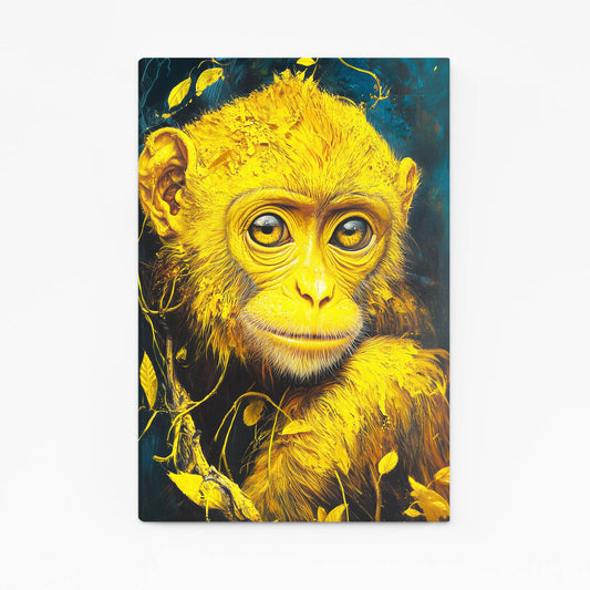 Golden Yellow Fur Monkey Canvas Art – golden yellow fur monkey canvas print