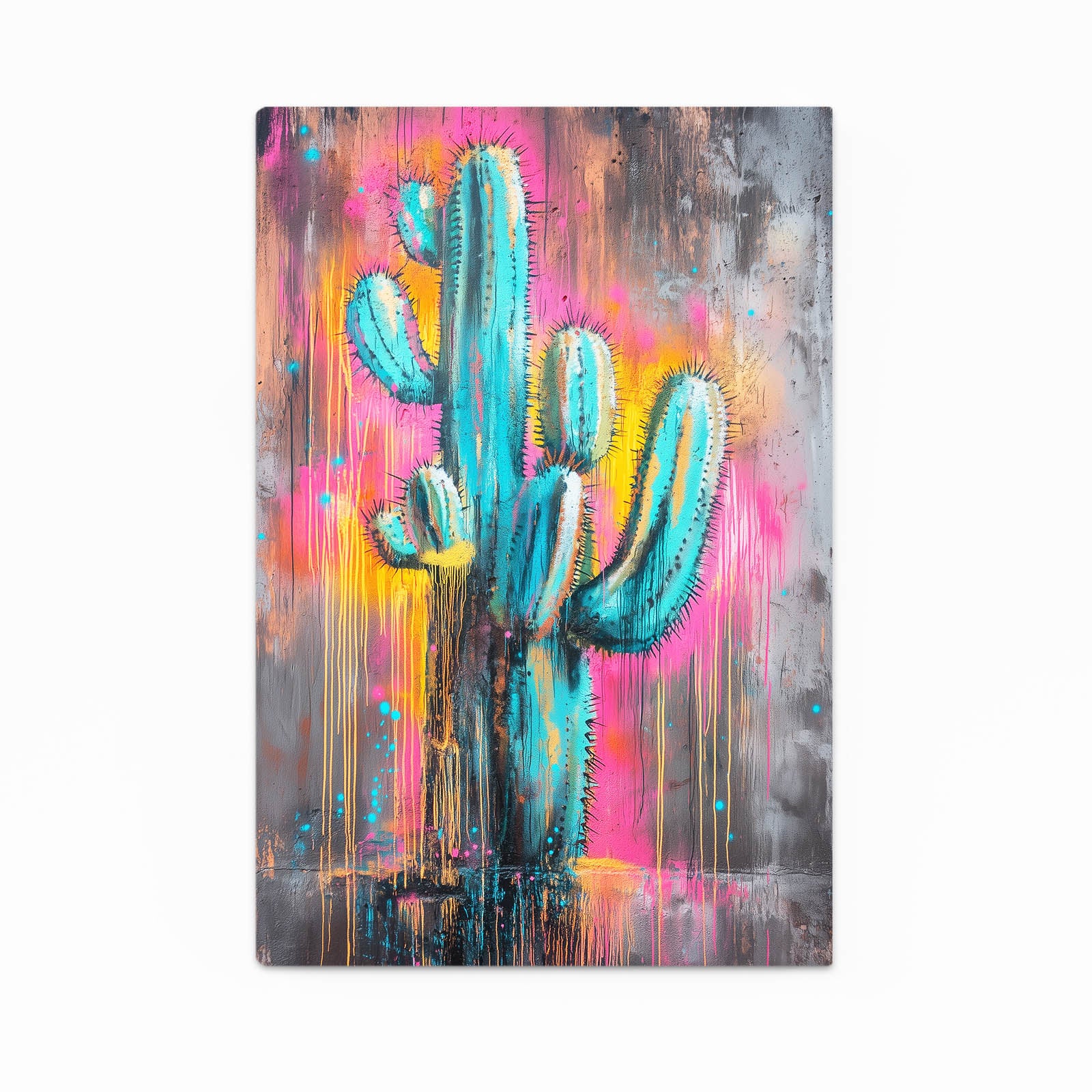 Graffiti Drip Wall Cactus Wall Decor – graffiti drip wall cactus canvas print